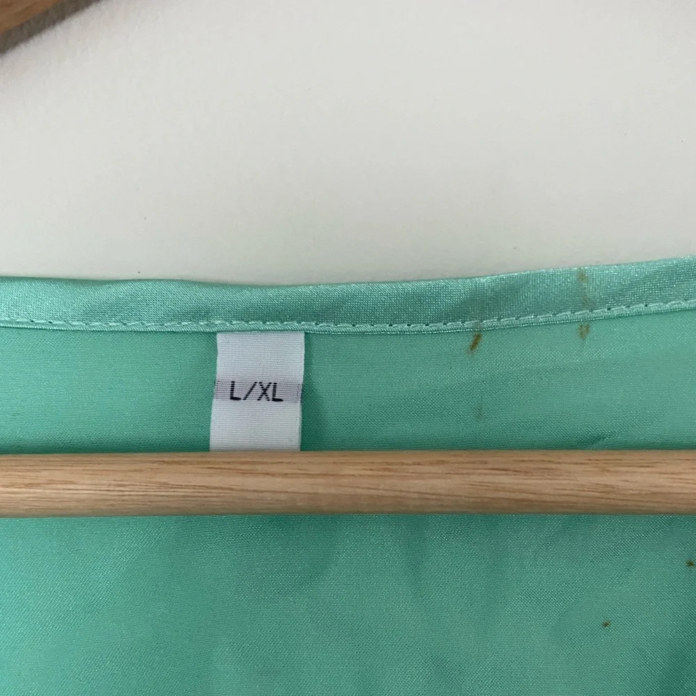 Mint Green Satin Robe - Picture 4 of 4